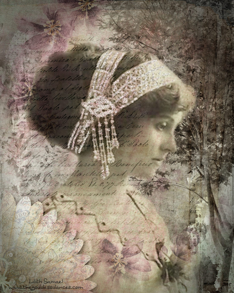 vintage woman looking pensive